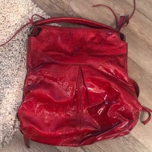 Francesco Biasia Candy Apple Red Patent Leather Hobo